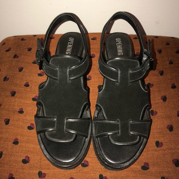 Opening Ceremony Tati Wedge Leather Sandals - Picture 4 of 6